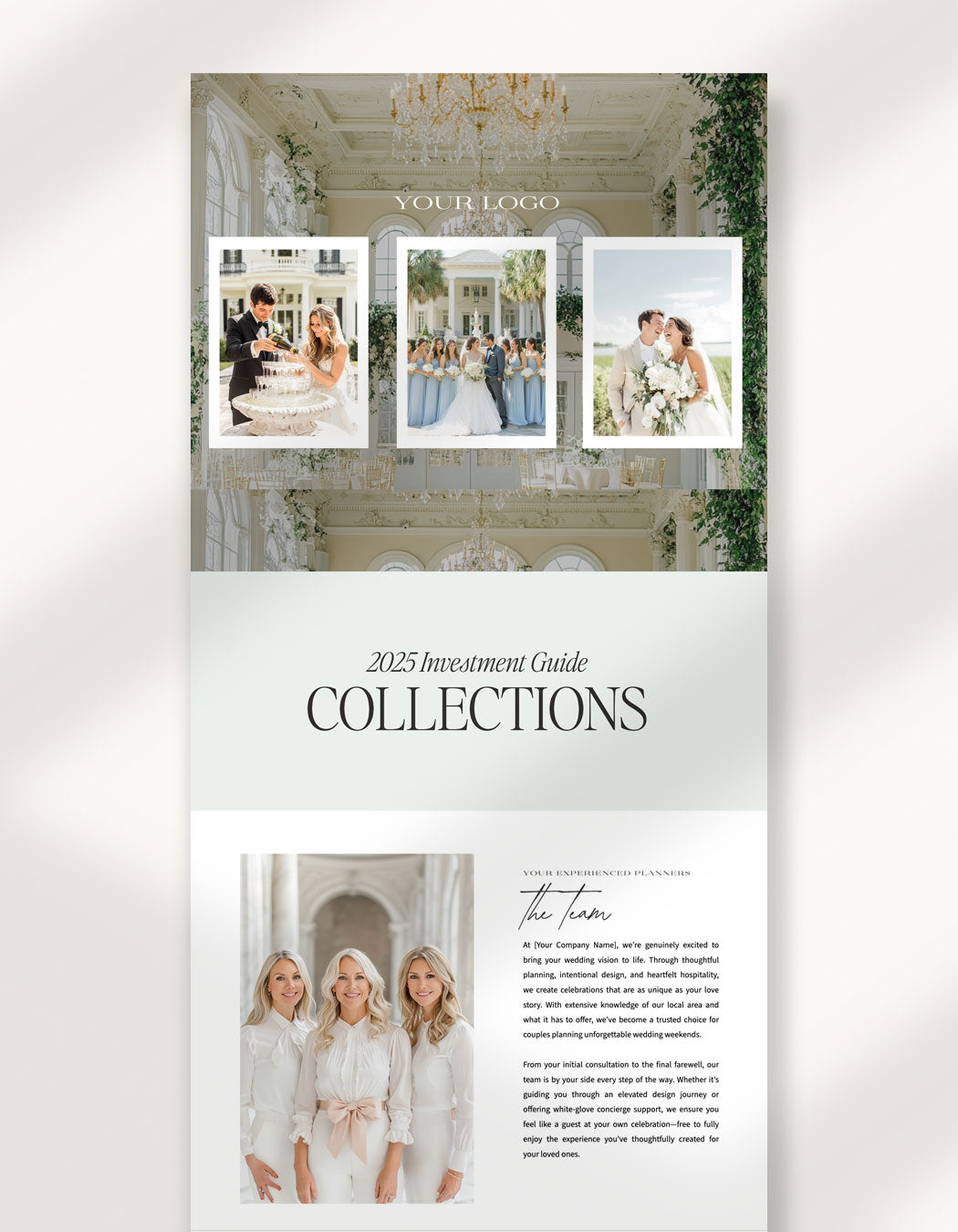 Showit Investment Guide Template for Planners