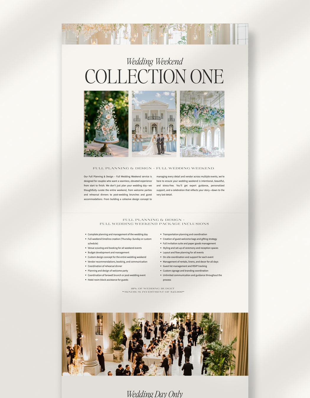 Showit Investment Guide Template for Planners