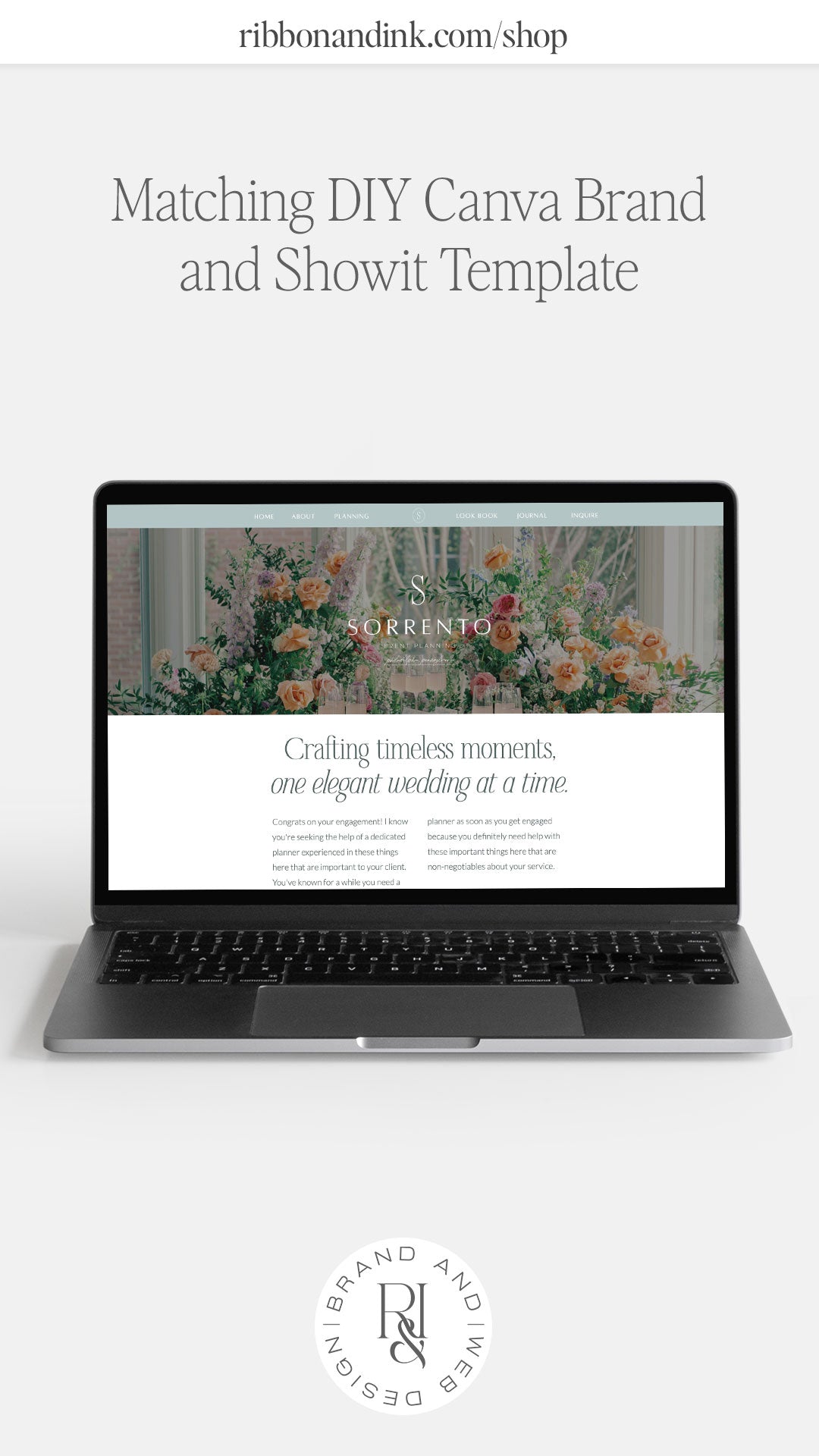 Showit Website Template + Brand Set | Sorrento