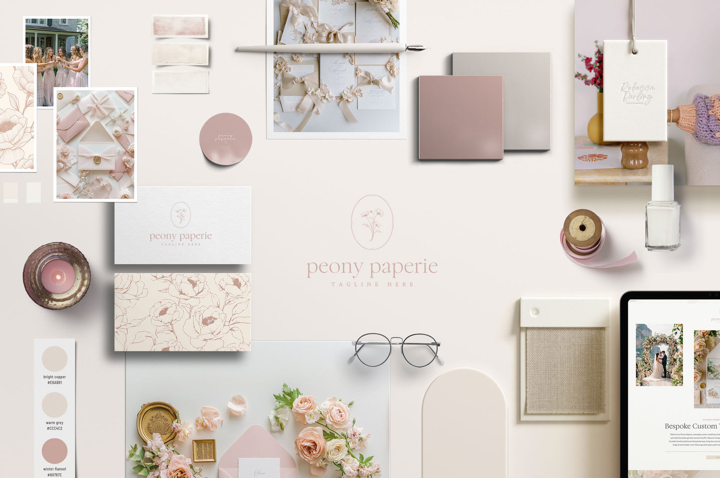 Showit Website Template + Brand Set | Peony Paperie