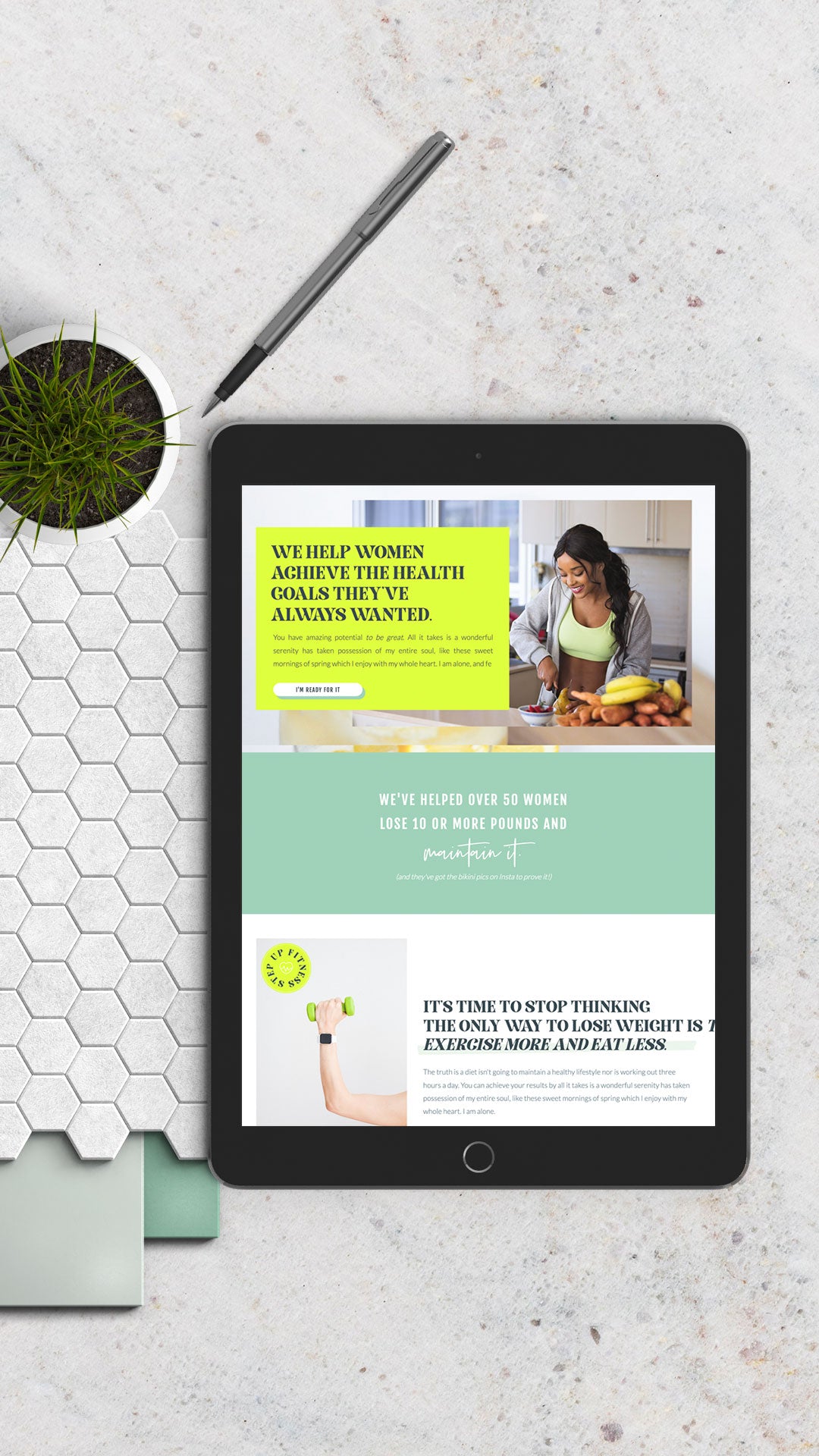 Showit Website Template + Brand Set | Step Up Fitness